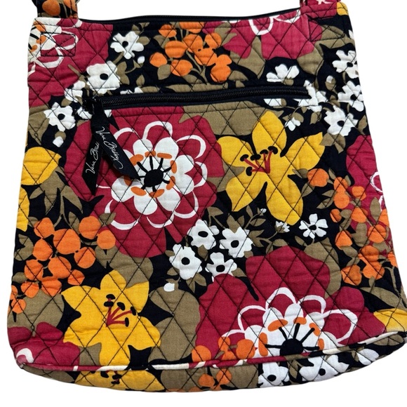 Vera Bradley Floral Quilted Crossbody Bag Purse Boho Fall Colors Cotton - Picture 4 of 9
